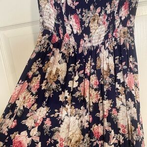 Windsor Floral Maxi Dress - Navy and Pink